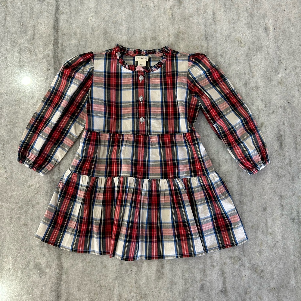 Crewcuts Plaid Button-Up Dress Size 3